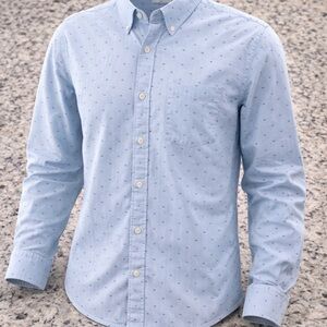 Gap Sky Blue With Navy Fleck Men's Slim Fit Button Down Shirt